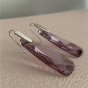 Kendra Scott Maize purple Clear Crystal Earrings